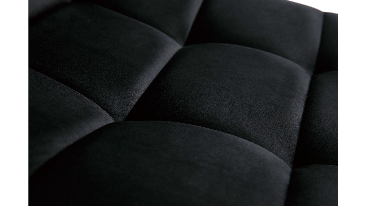Chaises design noires en tissu velours noir et mtal (lot de 2) MAXWELL