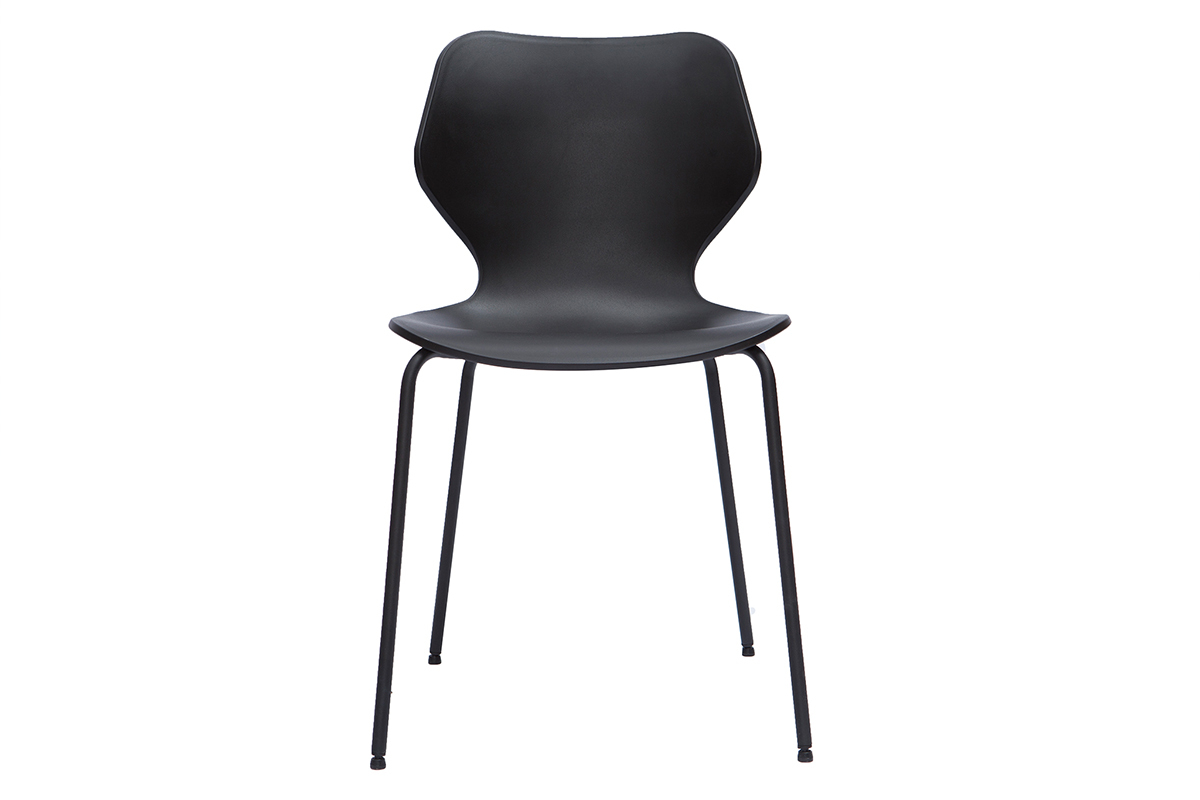 Chaises design noires intrieur - extrieur (lot de 2) FLIP