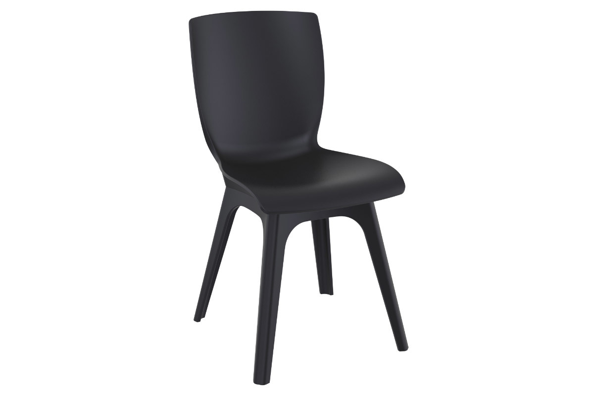 Chaises design noires int�rieur / ext�rieur (lot de 4) SWAN