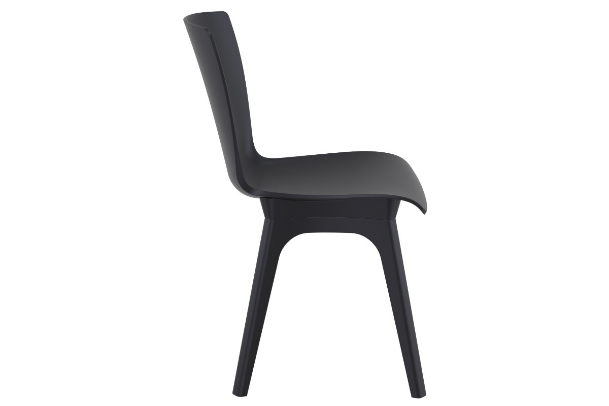 Chaises design noires int�rieur / ext�rieur (lot de 4) SWAN