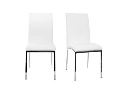 Chaises design polyur&eacute;thane blanc - lot de 2 SIMEA