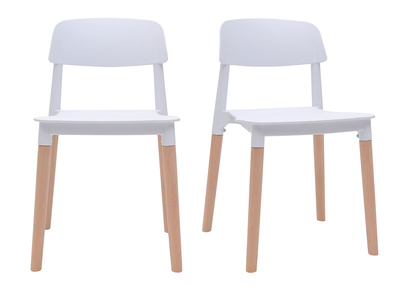 Chaises design scandinave blanches (lot de 2) GILDA