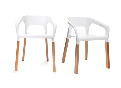 Chaises design scandinave blanches - lot de 2 HELIA