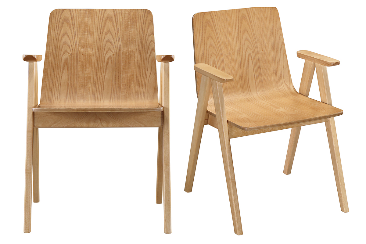 Chaises design scandinave ch�ne (lot de 2) DANA
