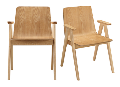 Chaises design scandinave ch&ecirc;ne - lot de 2 DANA