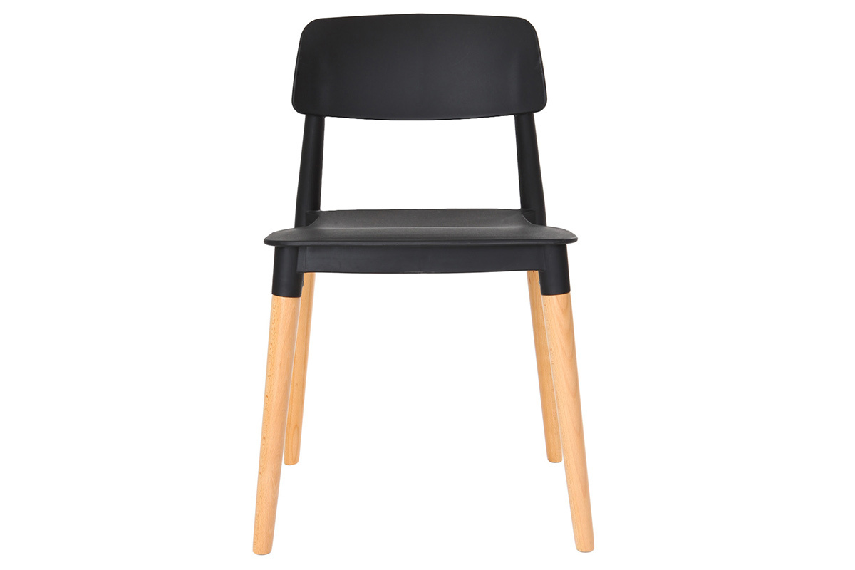 Chaises design scandinave noires (lot de 2) GILDA