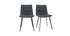 Chaises design tissu effet velours gris fonc&eacute; (lot de 2) PARKER