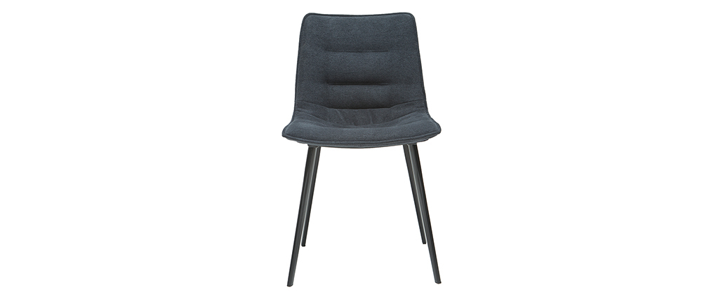 Chaises design tissu effet velours gris fonc� (lot de 2) PARKER