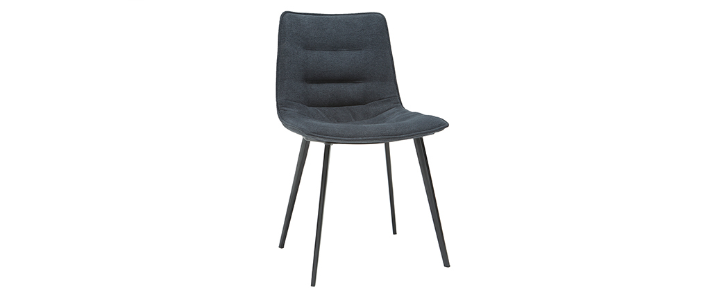 Chaises design tissu effet velours gris fonc� (lot de 2) PARKER