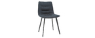 Chaises design tissu effet velours gris fonc&eacute; (lot de 2) PARKER
