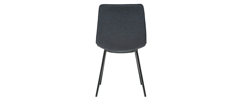 Chaises design tissu effet velours gris fonc� (lot de 2) PARKER