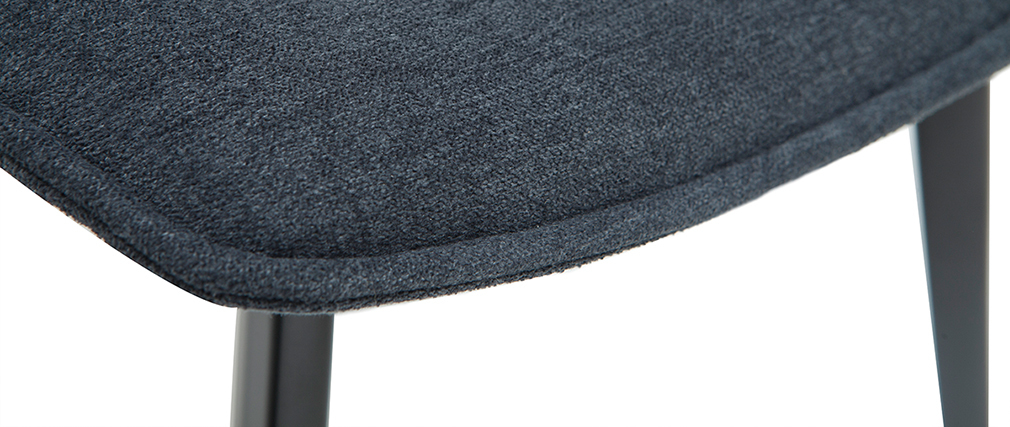Chaises design tissu effet velours gris fonc� (lot de 2) PARKER