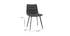 Chaises design tissu effet velours gris fonc&eacute; (lot de 2) PARKER
