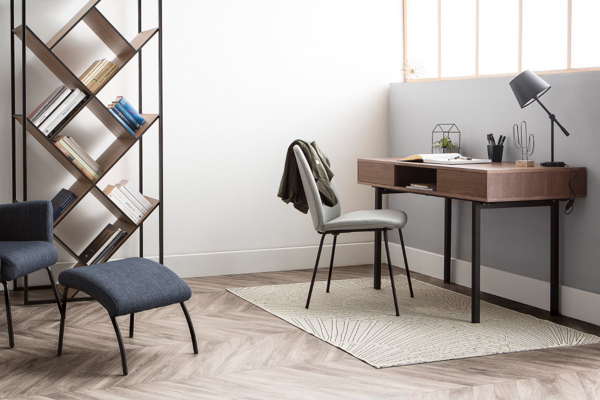 Chaises design tissu gris clair (lot de 2) PALOMA