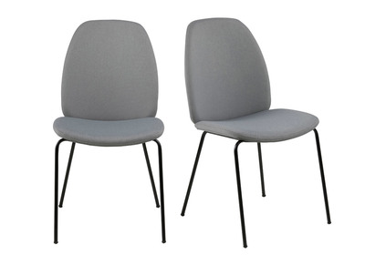 Chaises design tissu gris clair - lot de 2 PALOMA