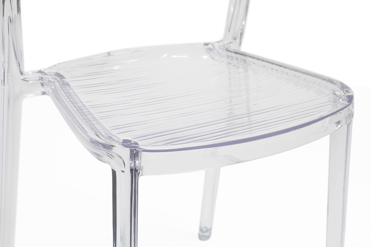 Chaises design transparentes empilables (lot de 2) PARADISE