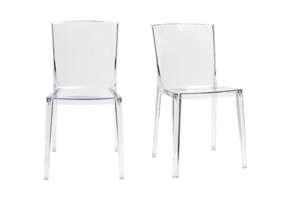 Chaises design transparentes empilables - lot de 2 ISLAND