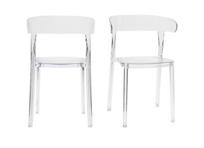 Chaises design transparentes lot de 2 empilables PARADISE