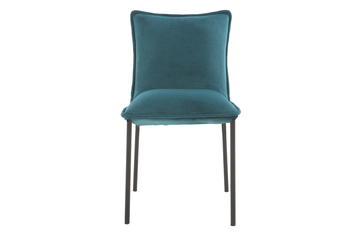 Chaises design velours bleu p�trole (lot de 2) SOLACE