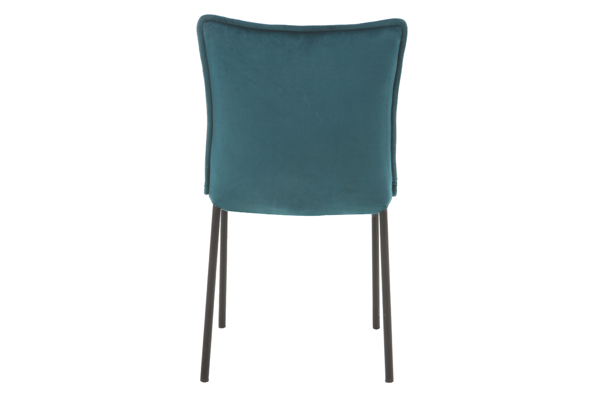 Chaises design velours bleu p�trole (lot de 2) SOLACE