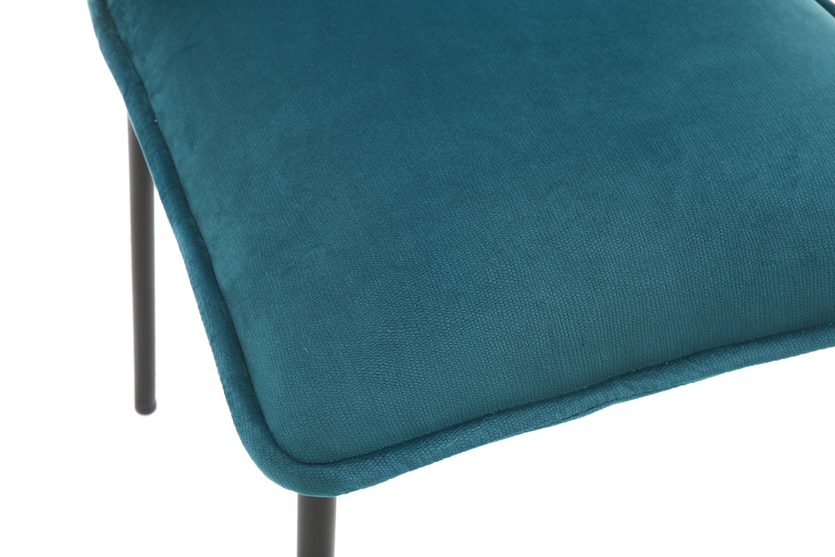 Chaises design velours bleu p�trole (lot de 2) SOLACE