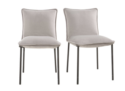 Chaises design velours gris (lot de 2) SOLACE