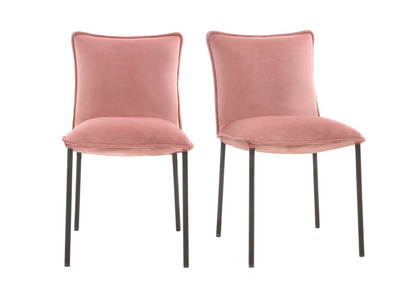 Chaises design velours rose (lot de 2) SOLACE