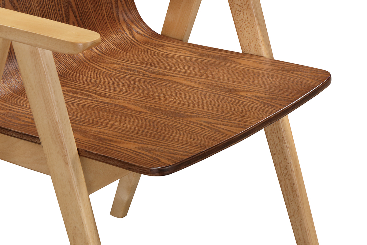 Chaises design vintage ch�ne et noyer lot de 2 DANA