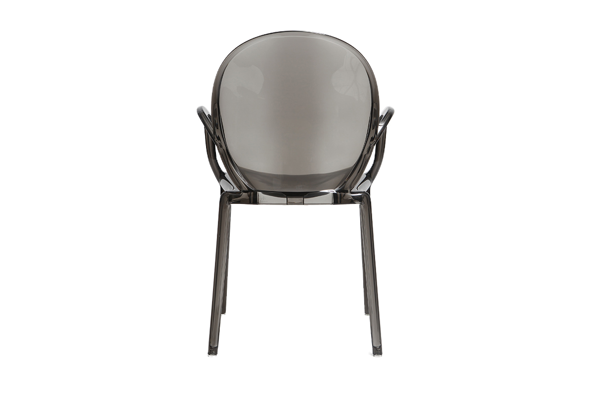 Chaises empilables design fum�e transparentes (lot de 2) CRISTAL