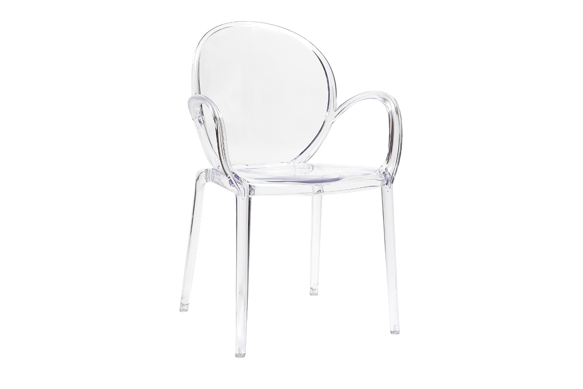 Chaises empilables design transparentes (lot de 2) CRISTAL