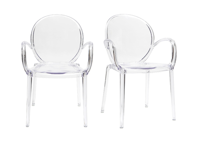 Chaises empilables design transparentes (lot de 2) CRISTAL