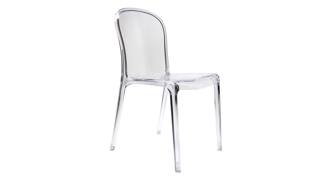 Chaises empilables design transparentes (lot de 2) THALYSSE