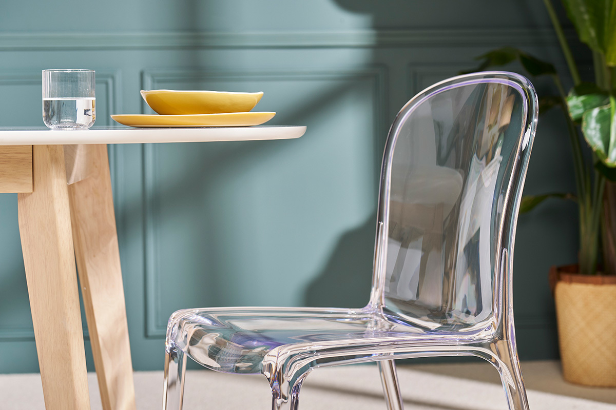 Chaises empilables design transparentes (lot de 2) THALYSSE