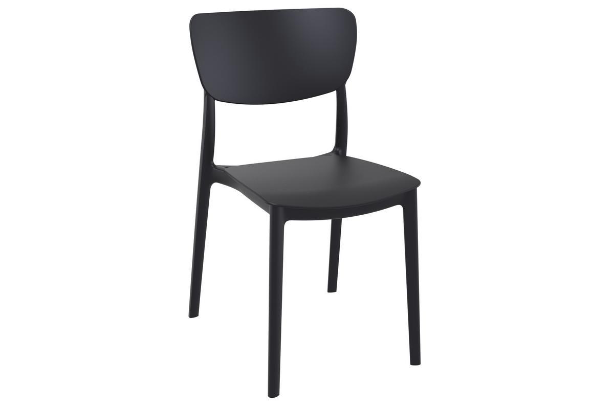 Chaises empilables noires int�rieur / ext�rieur (lot de 4) COBB