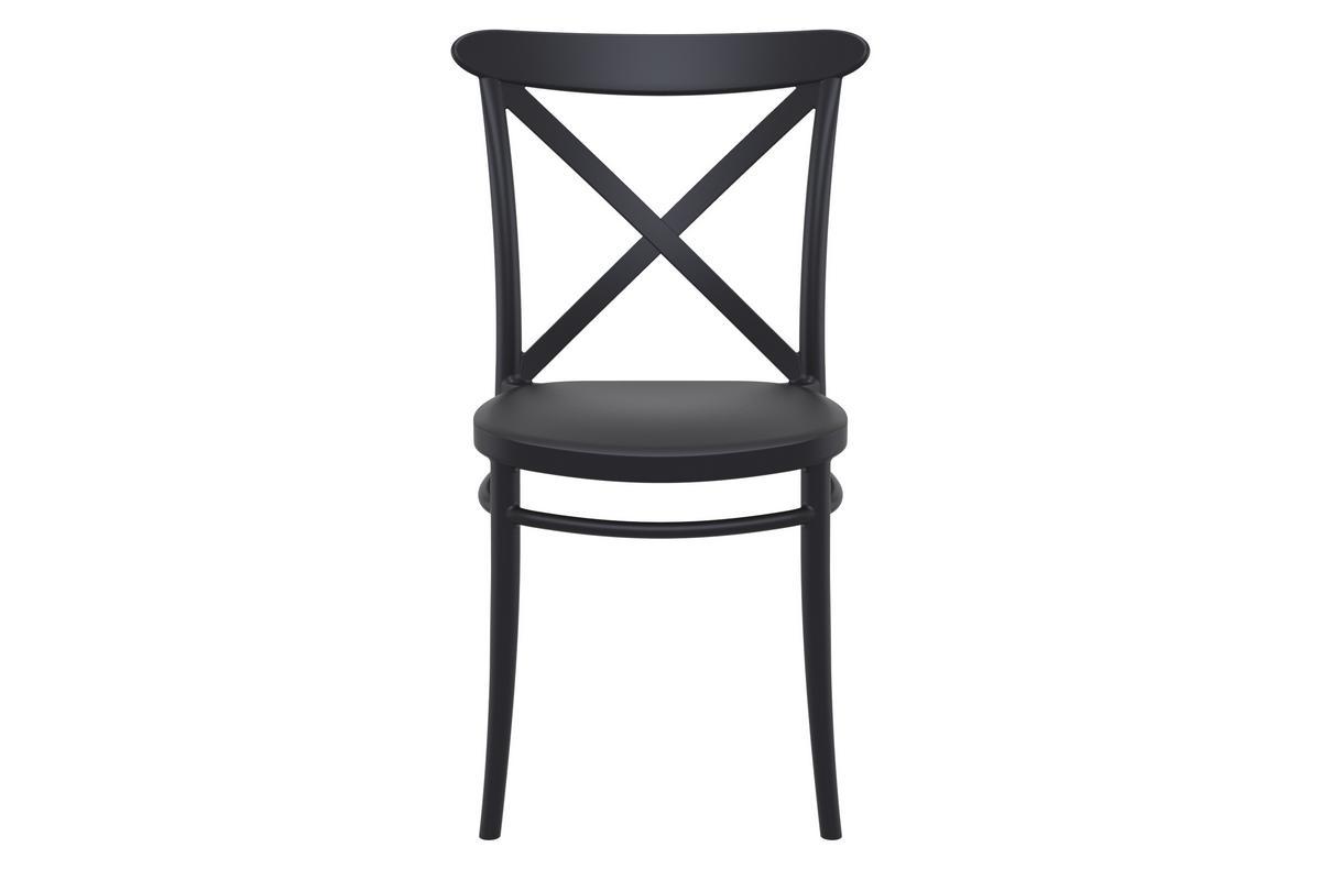 Chaises empilables noires intrieur / extrieur (lot de 4) GERMAIN