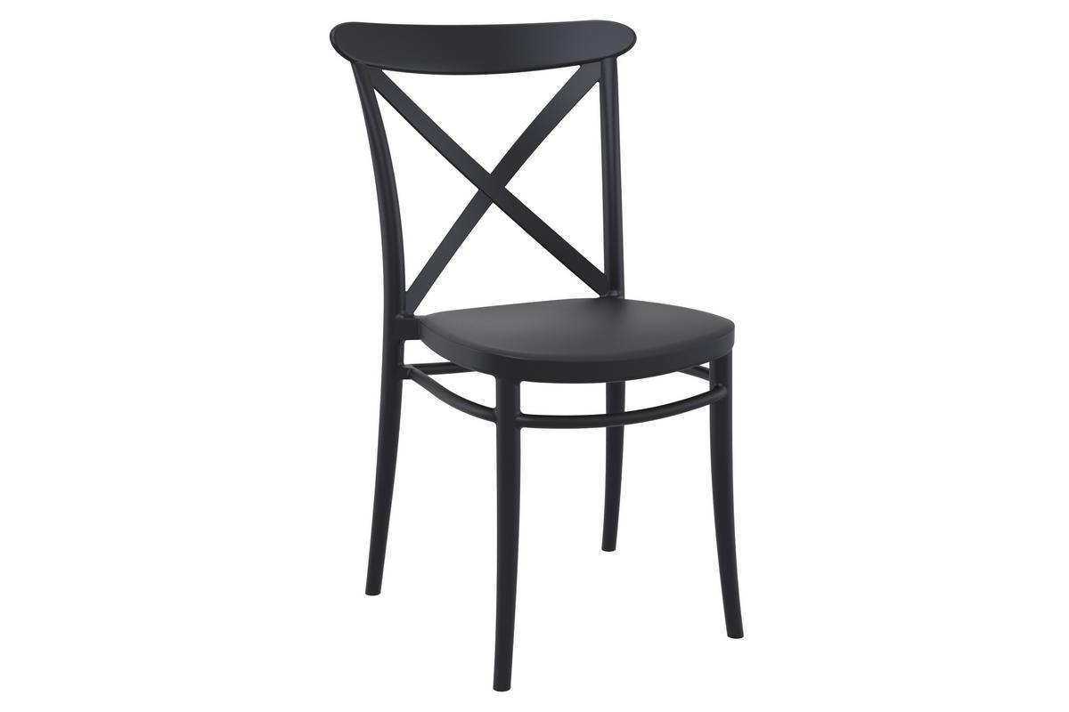 Chaises empilables noires intrieur / extrieur (lot de 4) GERMAIN