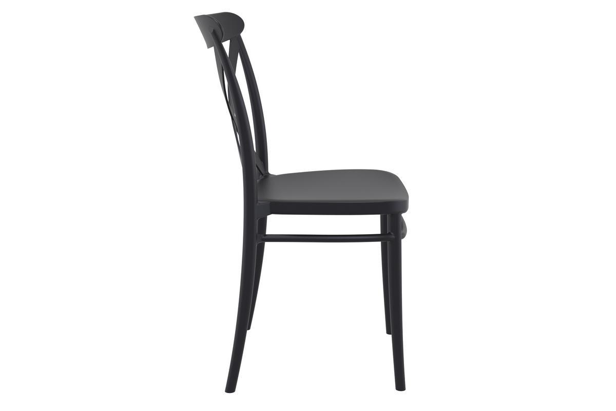 Chaises empilables noires intrieur / extrieur (lot de 4) GERMAIN