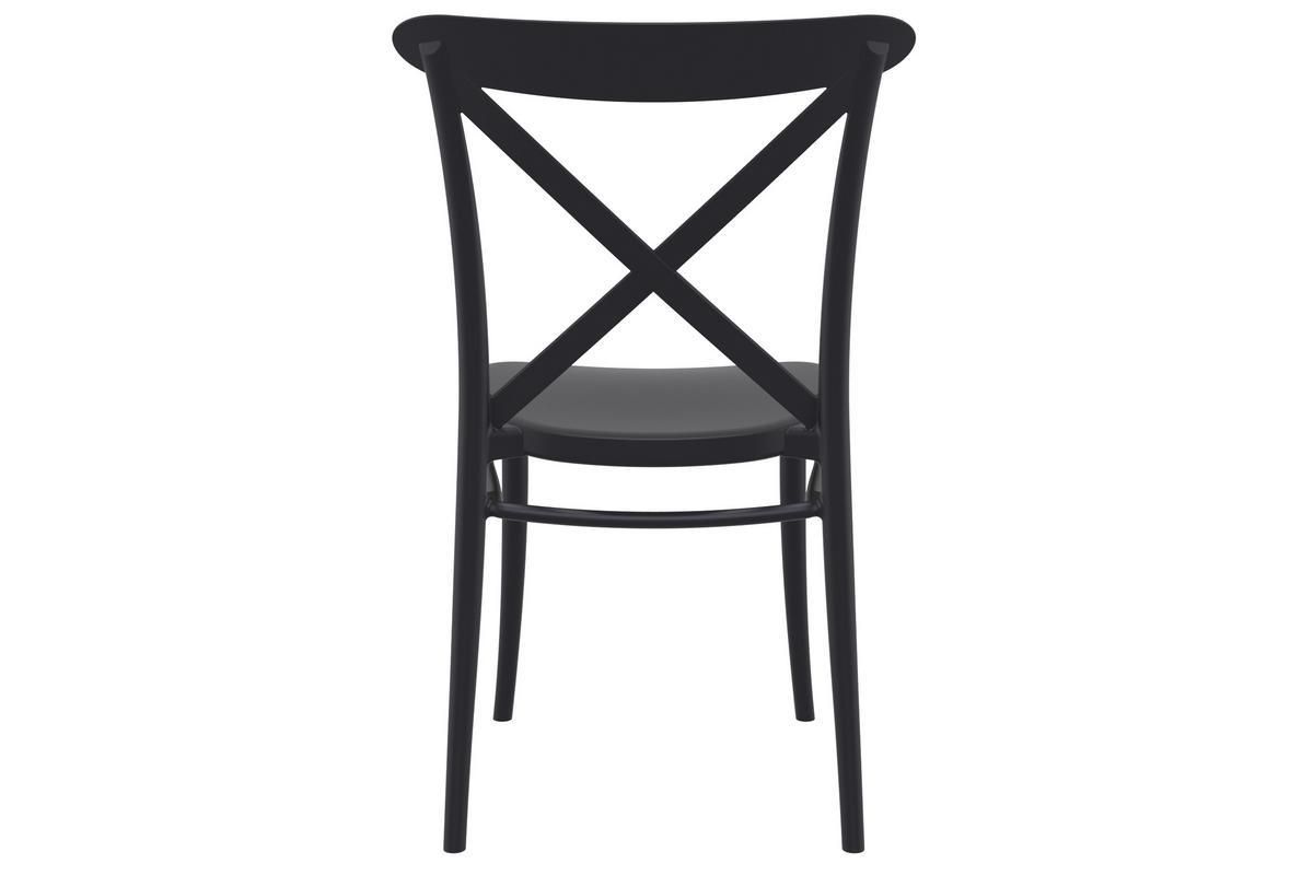 Chaises empilables noires intrieur / extrieur (lot de 4) GERMAIN