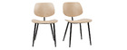 Chaises en bois clair et m&eacute;tal noir (lot de 2) TOBIAS