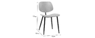 Chaises en bois clair et m&eacute;tal noir (lot de 2) TOBIAS