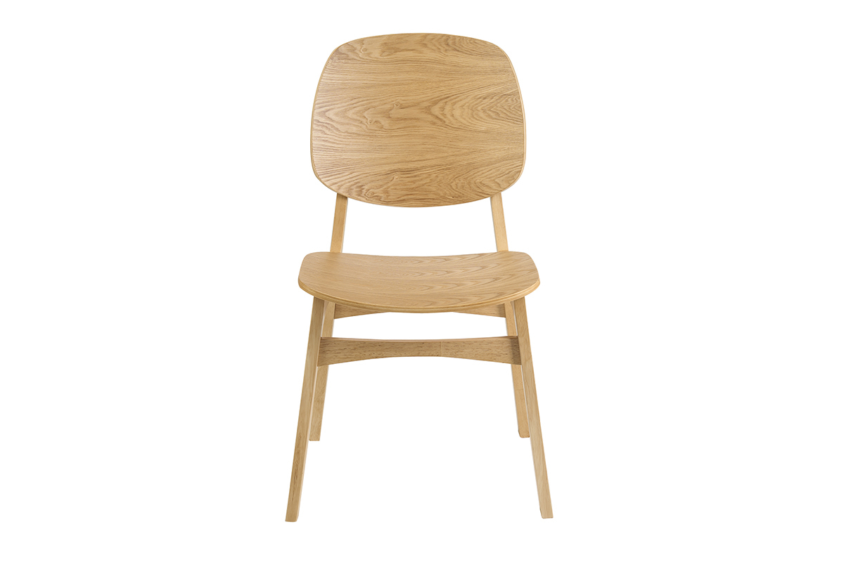 Chaises en bois clair fr�ne (lot de 2) SOQUETTE