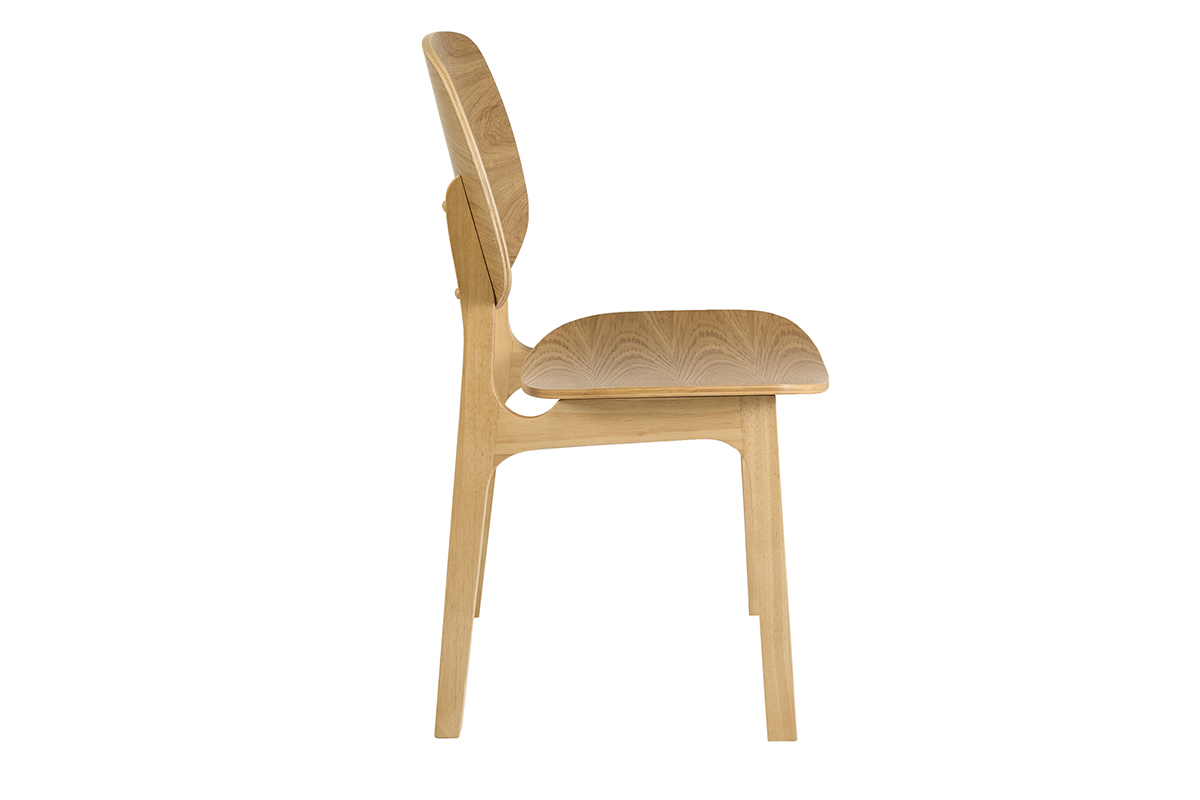 Chaises en bois clair fr�ne (lot de 2) SOQUETTE