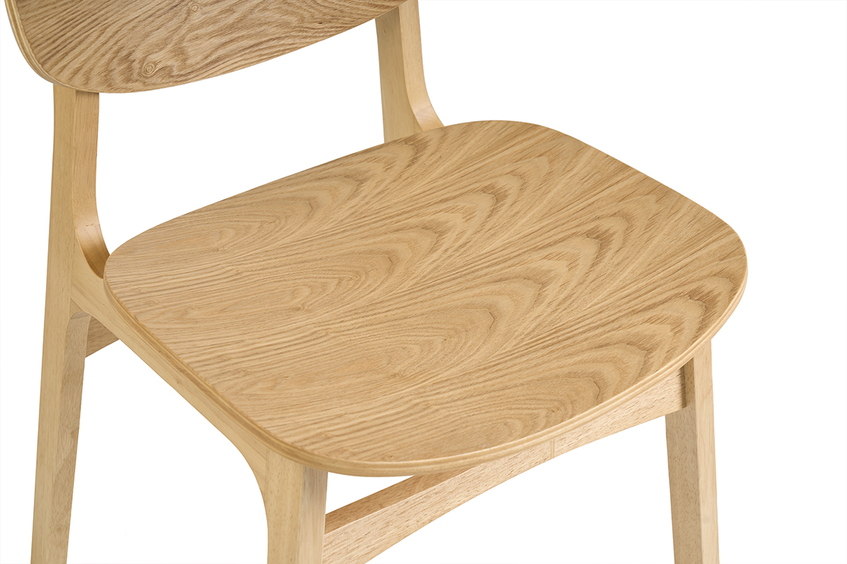 Chaises en bois clair fr�ne (lot de 2) SOQUETTE