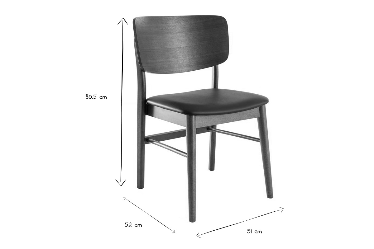 Chaises en bois fonc� et noir (lot de 2) SHELDON