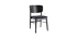 Chaises en bois noir et tissu gris fonc&eacute; (lot de 2) SHELDON