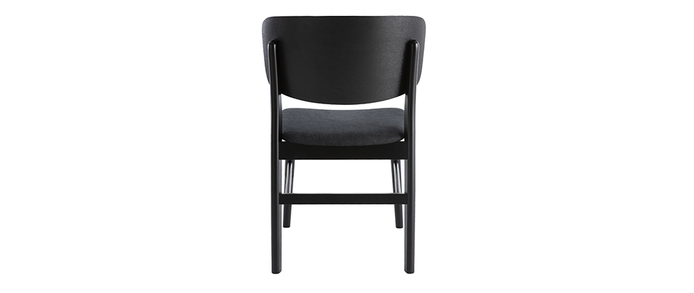 Chaises en bois noir et tissu gris fonc� (lot de 2) SHELDON