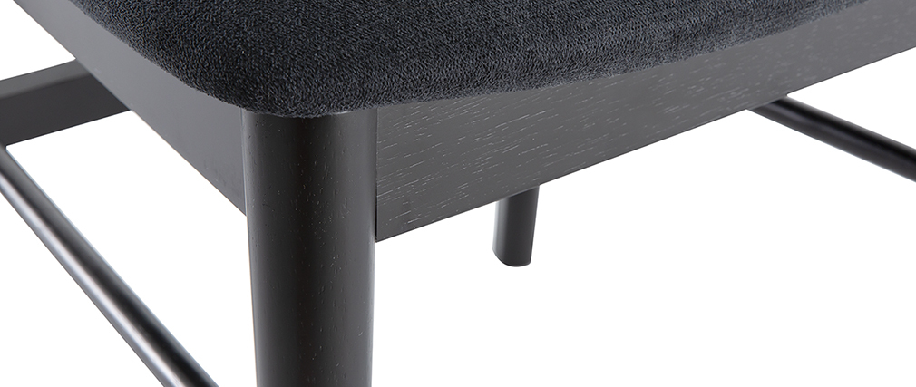 Chaises en bois noir et tissu gris fonc� (lot de 2) SHELDON