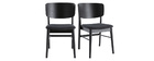 Chaises en bois noir et tissu gris fonc&eacute; (lot de 2) SHELDON