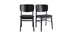 Chaises en bois noir et tissu gris fonc&eacute; (lot de 2) SHELDON