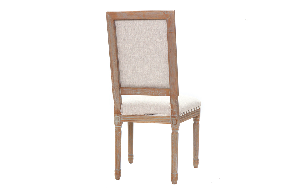 Chaises en tissu coloris naturel pieds bois clair (lot de 2) AMAURY